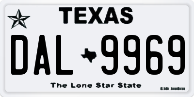 TX license plate DAL9969