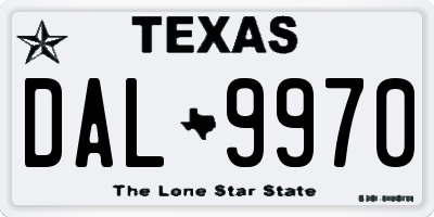 TX license plate DAL9970
