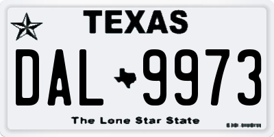 TX license plate DAL9973