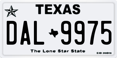 TX license plate DAL9975