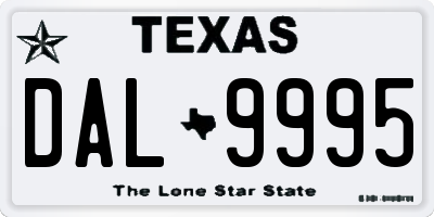 TX license plate DAL9995