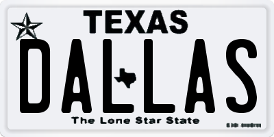 TX license plate DALLAS