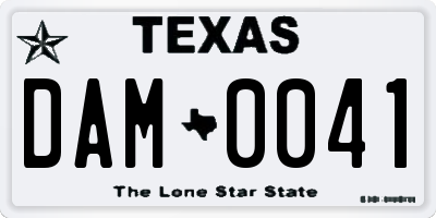 TX license plate DAM0041