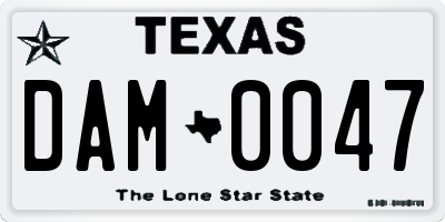 TX license plate DAM0047