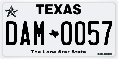 TX license plate DAM0057