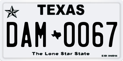 TX license plate DAM0067