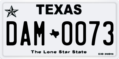 TX license plate DAM0073