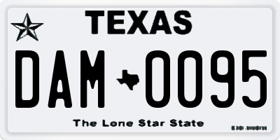 TX license plate DAM0095