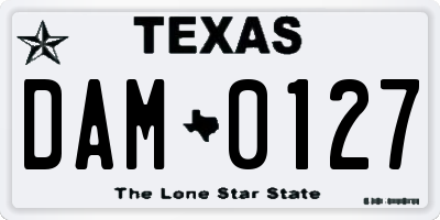 TX license plate DAM0127