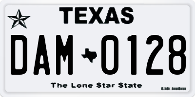 TX license plate DAM0128