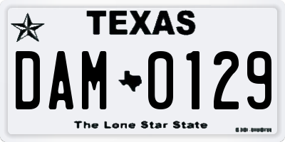 TX license plate DAM0129