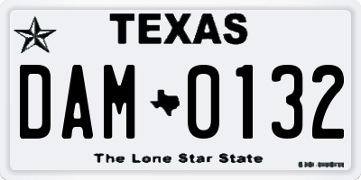 TX license plate DAM0132