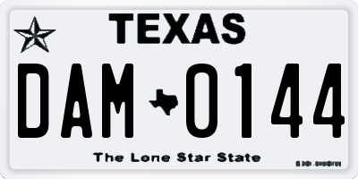 TX license plate DAM0144
