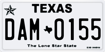 TX license plate DAM0155