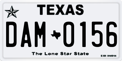 TX license plate DAM0156