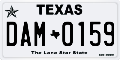 TX license plate DAM0159