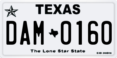 TX license plate DAM0160