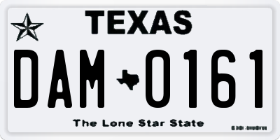TX license plate DAM0161