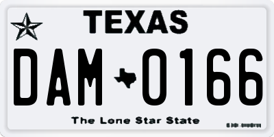 TX license plate DAM0166