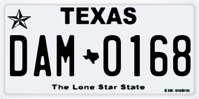 TX license plate DAM0168