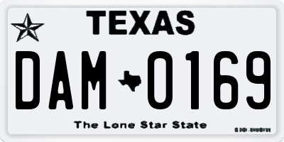 TX license plate DAM0169