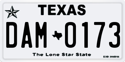TX license plate DAM0173