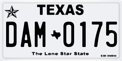 TX license plate DAM0175