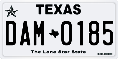 TX license plate DAM0185