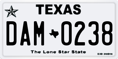 TX license plate DAM0238