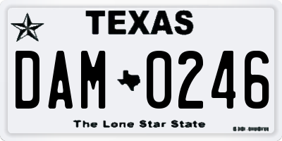 TX license plate DAM0246