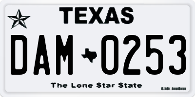 TX license plate DAM0253