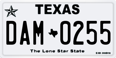 TX license plate DAM0255