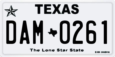 TX license plate DAM0261