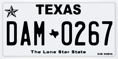 TX license plate DAM0267