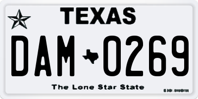TX license plate DAM0269