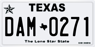 TX license plate DAM0271