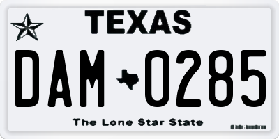 TX license plate DAM0285
