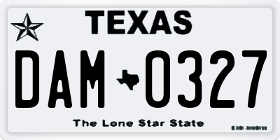 TX license plate DAM0327