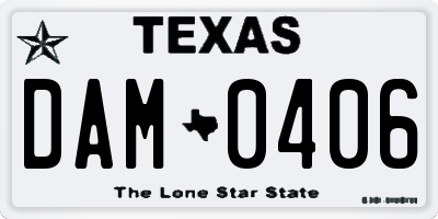 TX license plate DAM0406