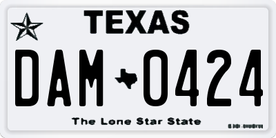TX license plate DAM0424