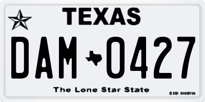 TX license plate DAM0427