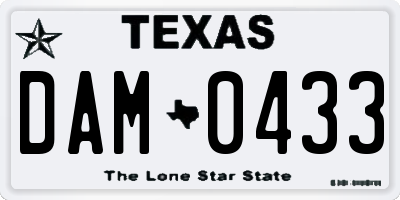 TX license plate DAM0433