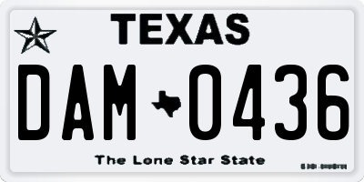 TX license plate DAM0436