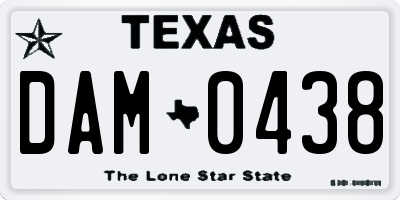 TX license plate DAM0438