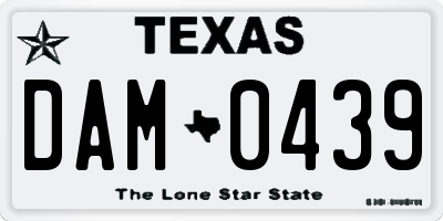 TX license plate DAM0439