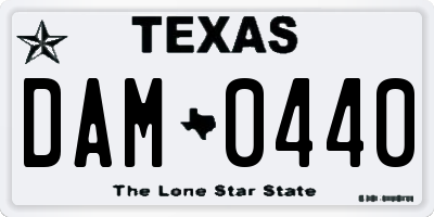 TX license plate DAM0440