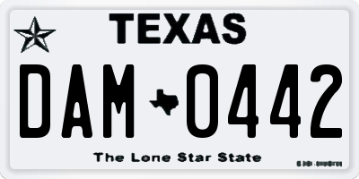 TX license plate DAM0442