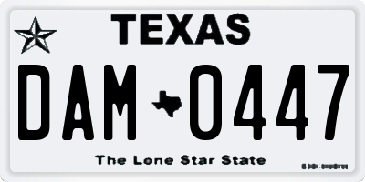 TX license plate DAM0447