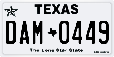 TX license plate DAM0449