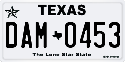 TX license plate DAM0453